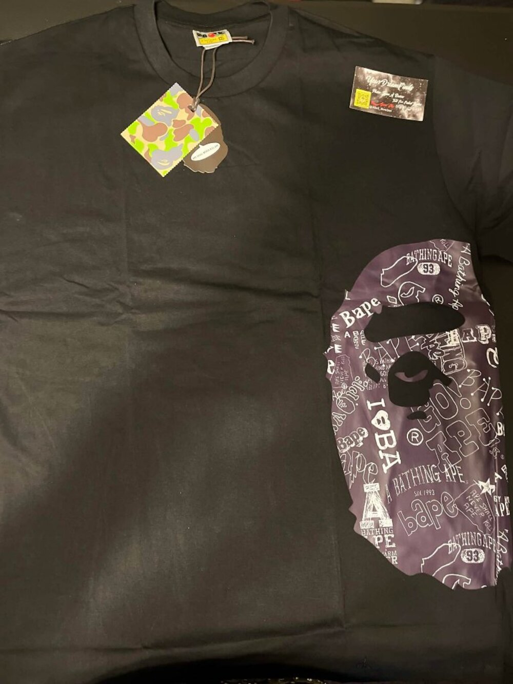 BAPE Hand Drawn Pattern Side Big Ape Head T-Shirt